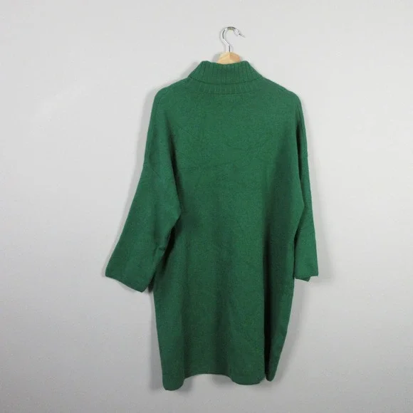 POMANDER PLACE Vivianne Green Turtleneck Oversized Sweater Dress XL 3/4 Length - Picture 9 of 10